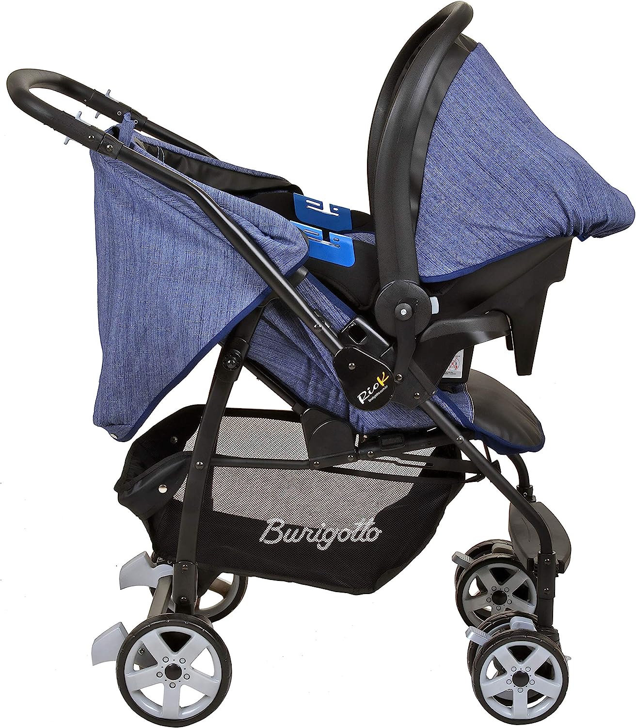 Carrinho de bebê Travel System Rio K Mesclado Azul, Burigotto
