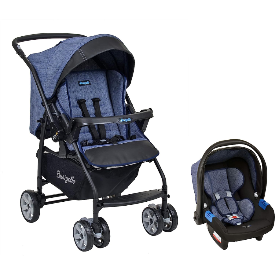 Carrinho de bebê Travel System Rio K Mesclado Azul, Burigotto