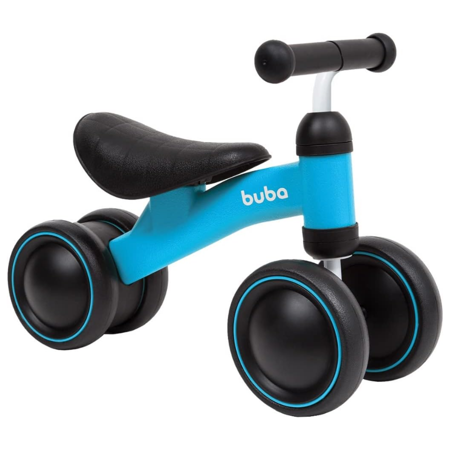 Bicicleta de Equilíbrio Infantil 4 Rodas Azul, Buba