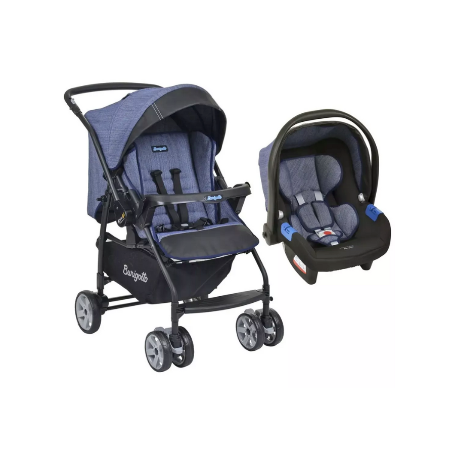 Carrinho de bebê Travel System Rio K Mesclado Azul, Burigotto