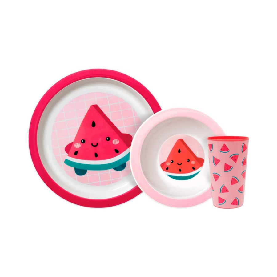 Kit Refeicao Frutti Melancia, Multicolorido, Buba
