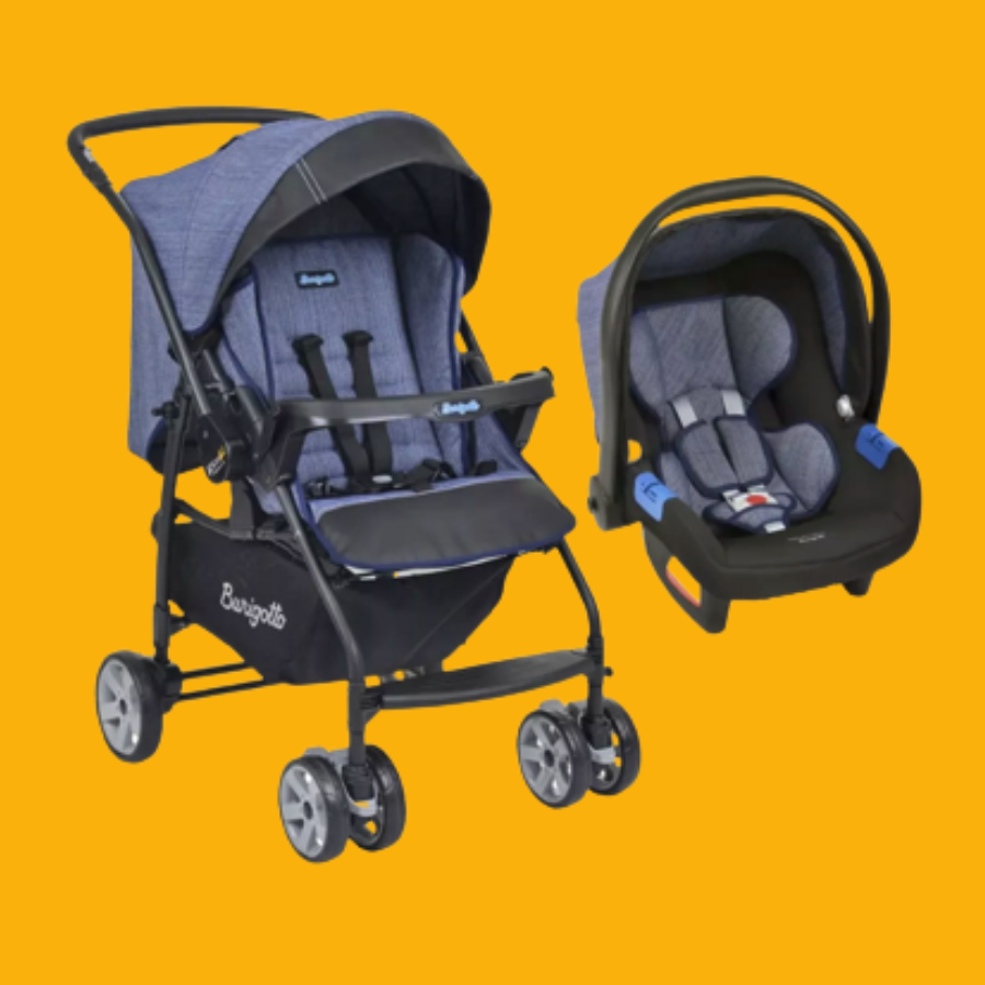 Carrinho de bebê Travel System Rio K Mesclado Azul, Burigotto