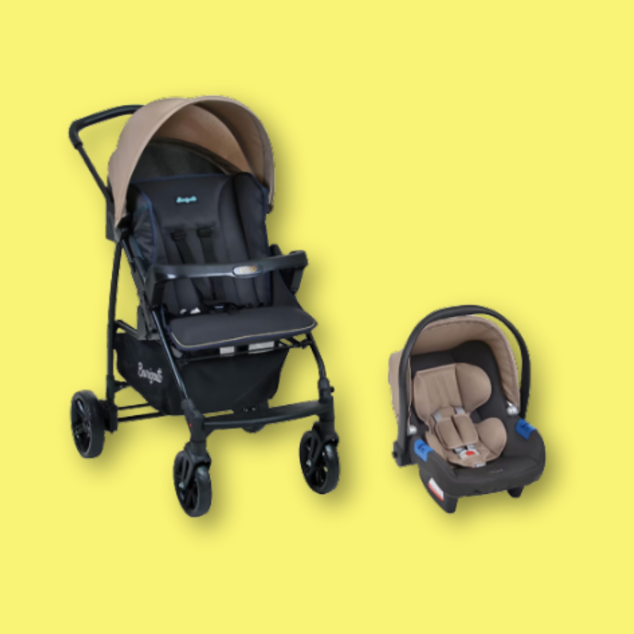 Carrinho de bebê Ecco System, Bege, Até 15 kg, Burigotto