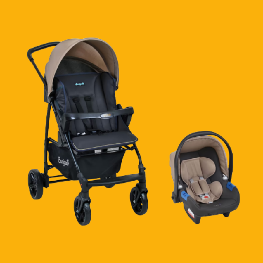 Carrinho de bebê Ecco System, Bege, Até 15 kg, Burigotto