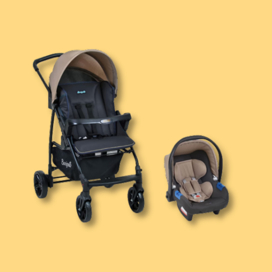 Carrinho de bebê Ecco System, Bege, Até 15 kg, Burigotto