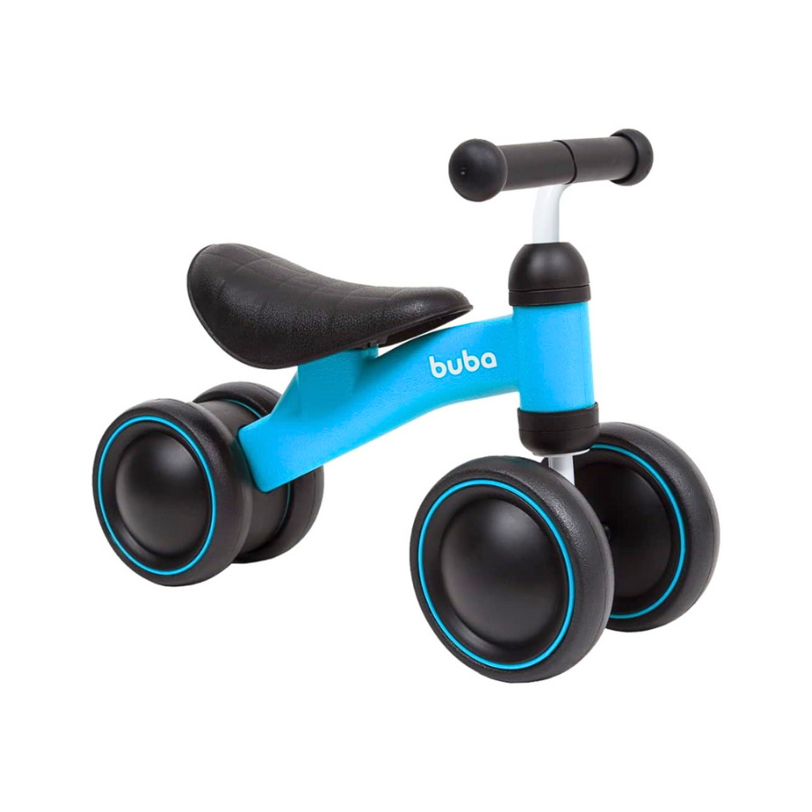 Bicicleta de Equilíbrio Infantil 4 Rodas Azul, Buba