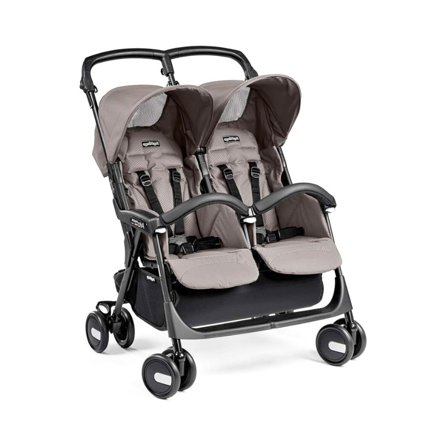 Carrinho de bebê Aria Shopper Twin, Mod Beige, Peg Perego, Burigotto