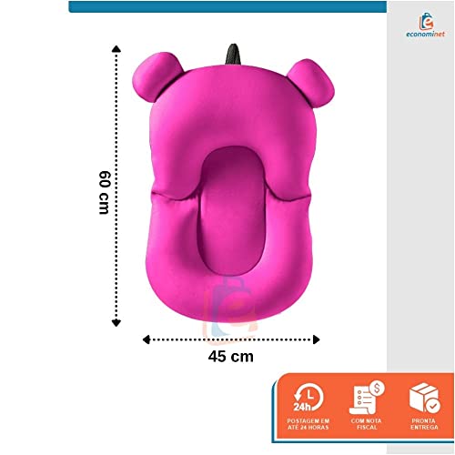 Almofada De Banho Para Bebê Banheira Flutuante Boia C/Alça Rosa Baby Style