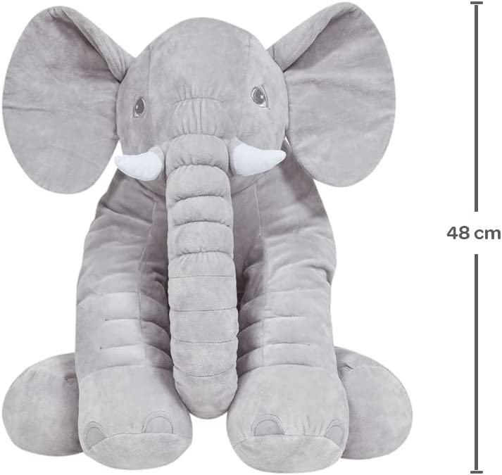 Almofada Elefante Pelúcia Gigante Cinza, Buba