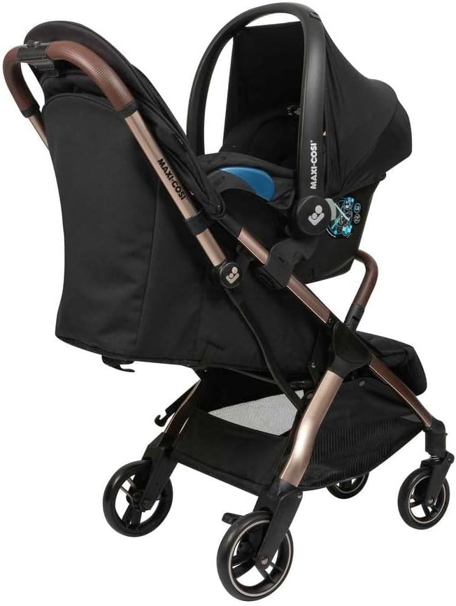 Carrinho de bebê Travel Eva Trio, Essential Black Champagne, Maxi-Cosi