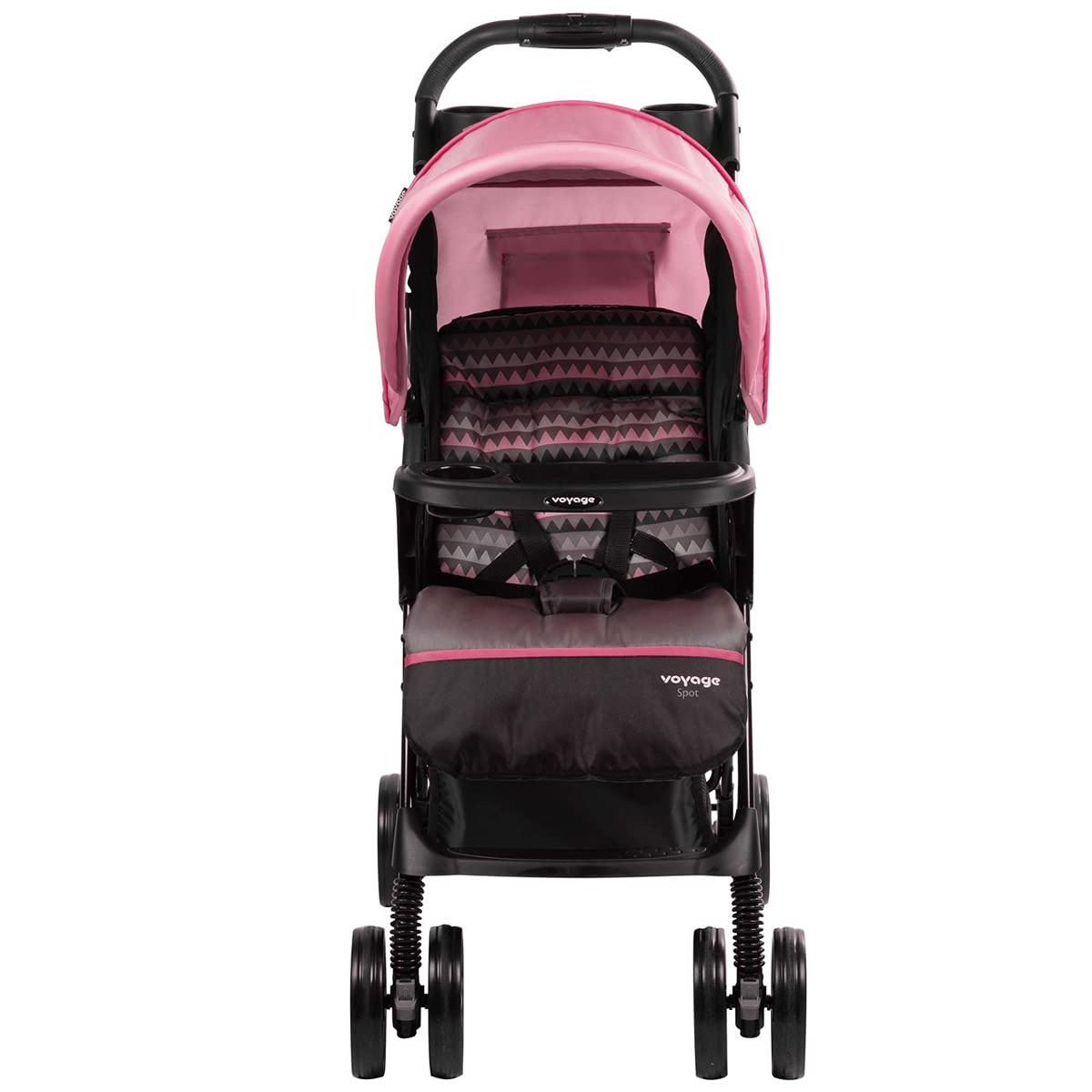 Voyage Carrinho de Bebê Passeio Vira Berço Spot Cinto 5 Pontos (Até 15kgs), Rosa Geo