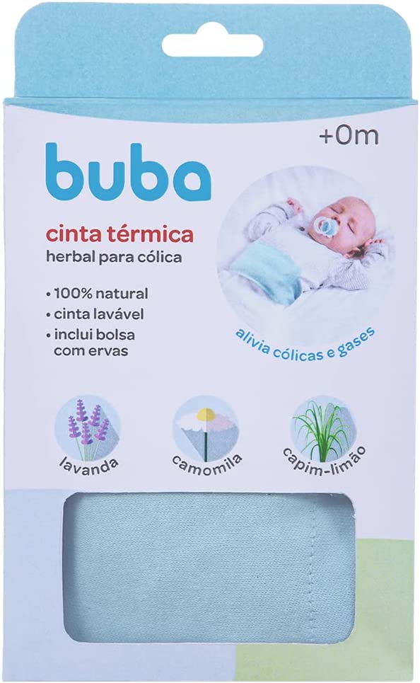 Cinta Térmica Herbal Para Cólica Bebê Azul, Buba