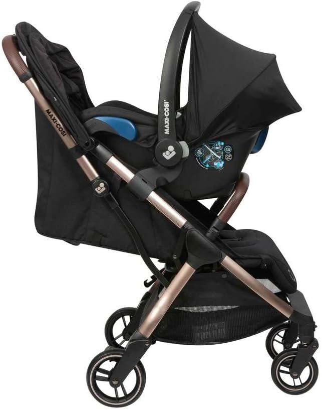 Carrinho de bebê Travel Eva Trio, Essential Black Champagne, Maxi-Cosi