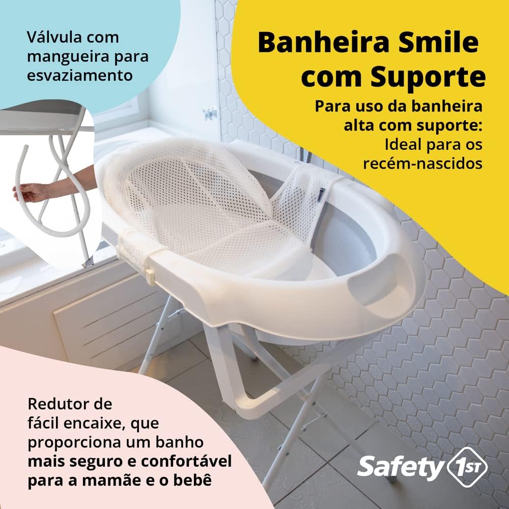Banheira Smile com Suporte Aqua Green, Safety 1st