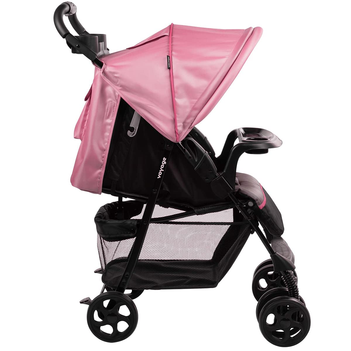 Voyage Carrinho de Bebê Passeio Vira Berço Spot Cinto 5 Pontos (Até 15kgs), Rosa Geo