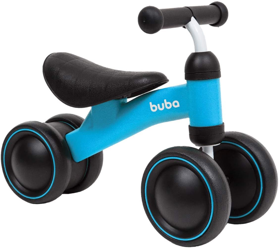 Bicicleta de Equilíbrio Infantil 4 Rodas Azul, Buba