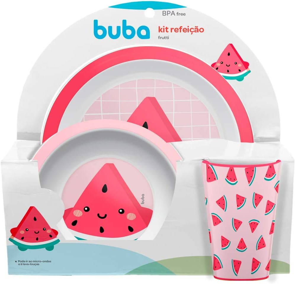 Kit Refeicao Frutti Melancia, Multicolorido, Buba