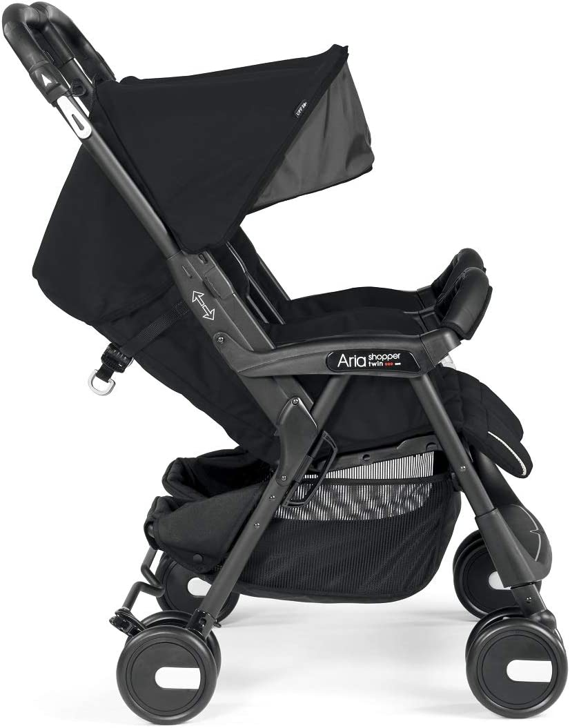 Carrinho de bebê Aria Shopper Twin, Peg Perego, Class Black, Burigotto