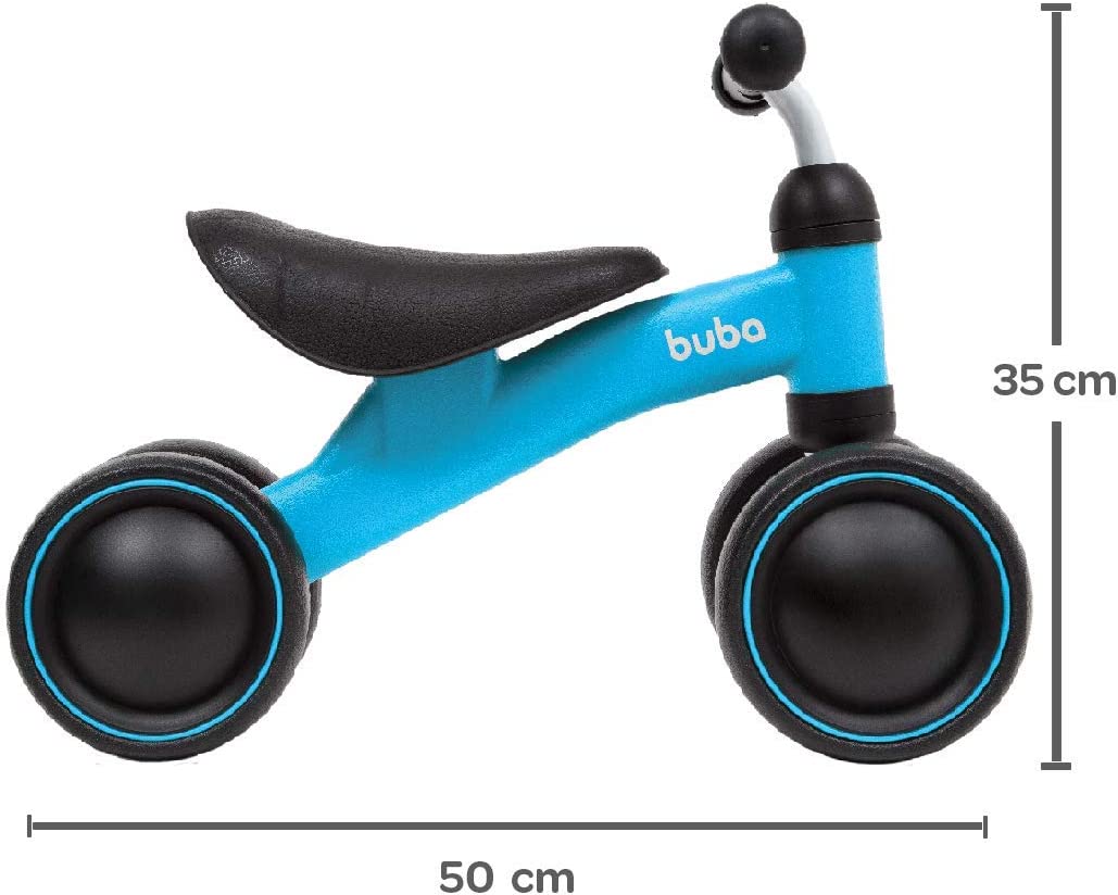 Bicicleta de Equilíbrio Infantil 4 Rodas Azul, Buba