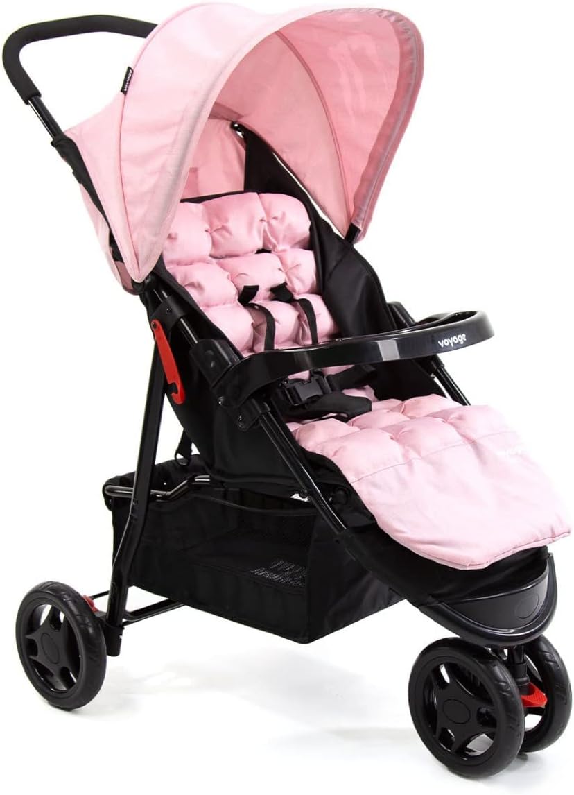 Carrinho com Bebê Conforto Delta Duo Pro Rosa Mescla, Voyage