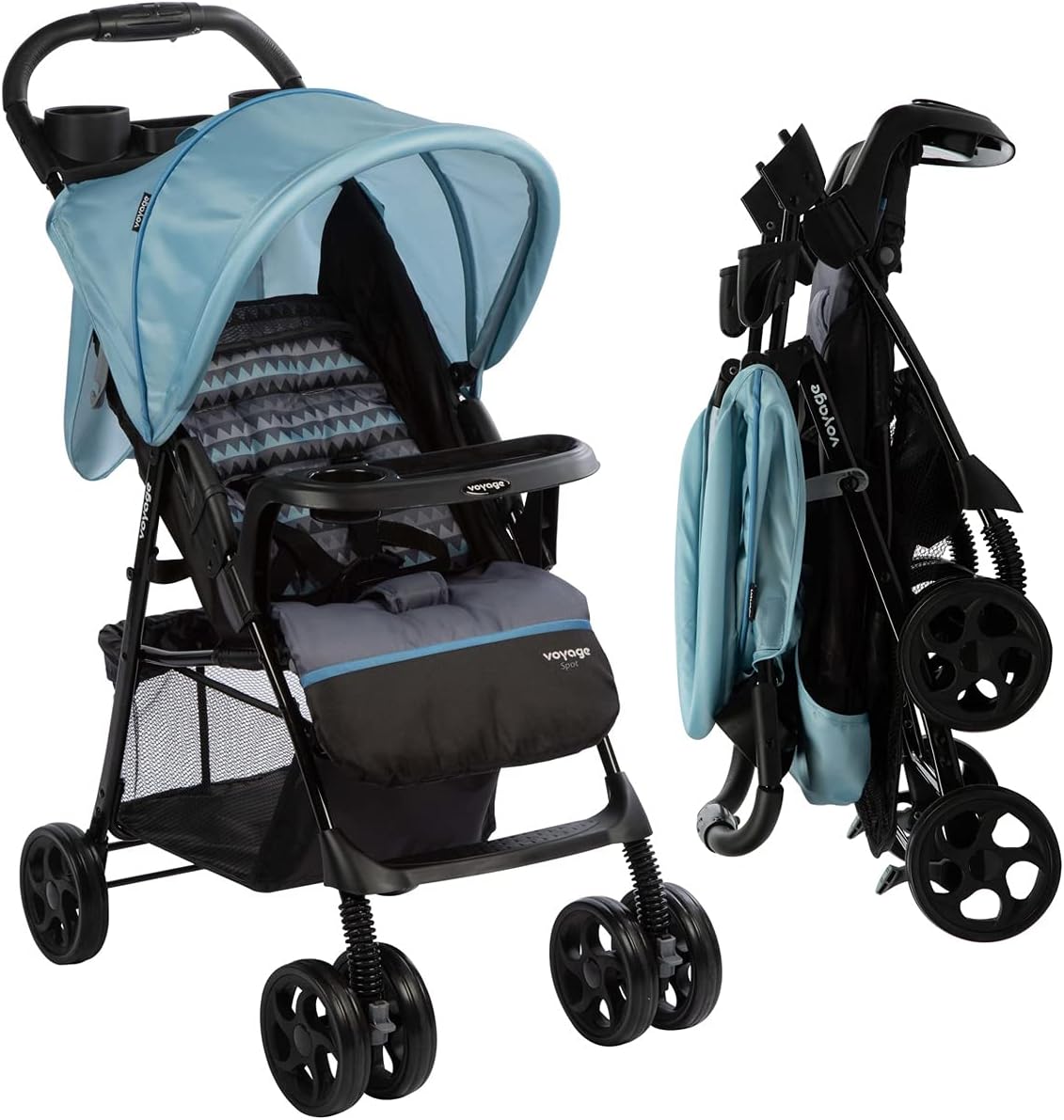 Carrinho Bebê Reclinável Moisés Até 15 Kg Azul, Spot Voyage
