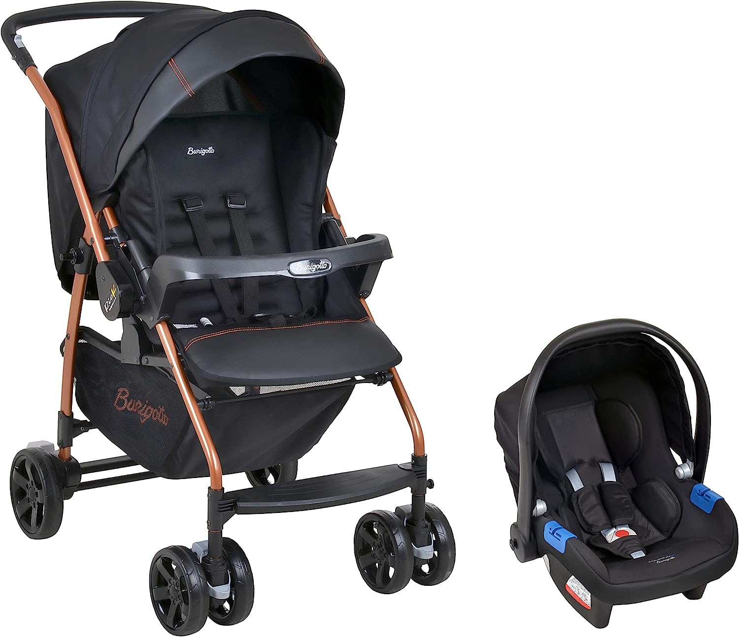 Carrinho de Bebê Ecco Travel System Preto Cobre, Burigotto