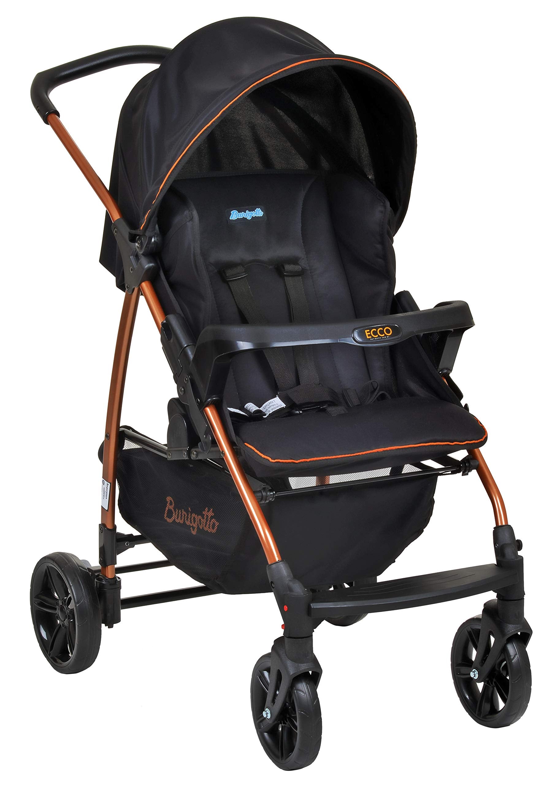 Burigotto Ecco Carrinho de Bebê, Preto, Até 15 kg