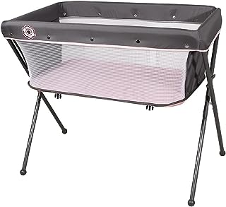 Berço Co-Leito Bari Portátil Preto Grafite Rosa - Galzerano